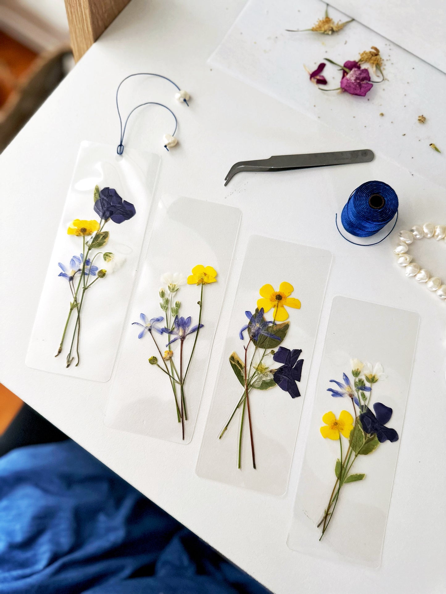 Pressed floral book marks