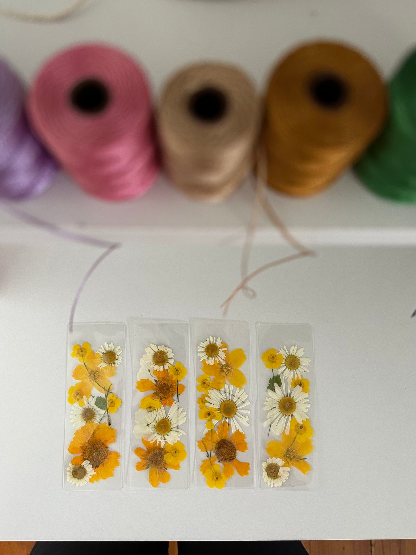 Pressed floral book marks